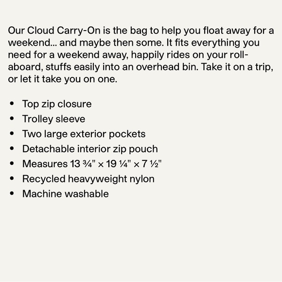 NWT BAGGU BLACK Cloud Carry-on - Picture 4 of 6